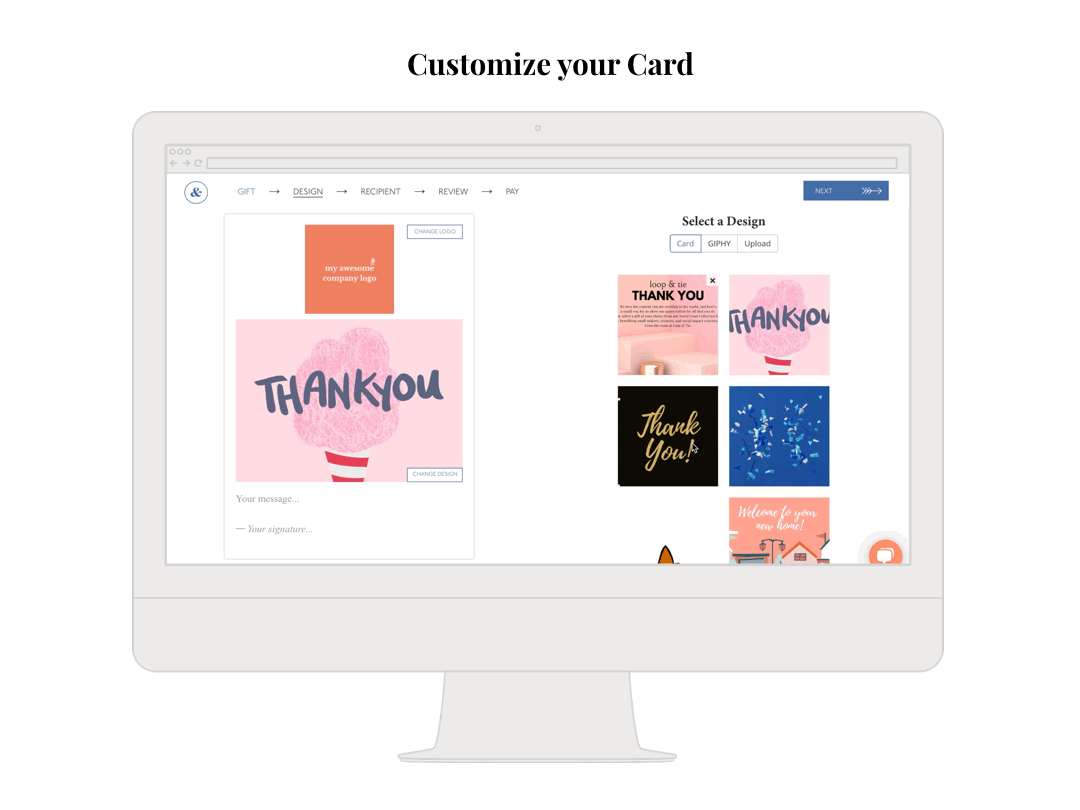 customize your card loop and tie