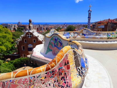A photo of Park Guell in Barcelona, Spain.