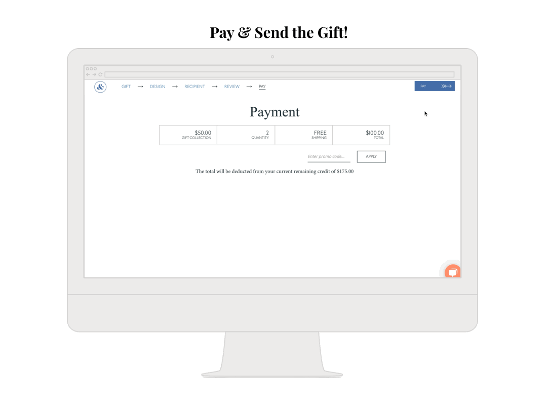 pay and send gift loop and tie