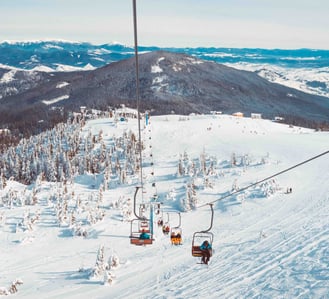 photo of a ski lift during ski season